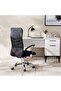 Dallyn Office High Back Chair Mesh And Fabric- Black - 4