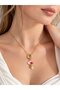 316L Steel Gold Color Colorful Heart Figure Charm Model Women's Necklace - 2
