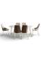 Brooklyn V2 1+6 Dining Set Marble - Brown & White - 8