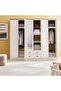 Almada 6 Door Wardrobe With Mirror - White - 7