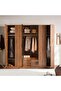 Walnut Arcel 6 Door Wardrobe - Walnut - 4