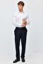 Men's Classic Cut Fabric Trousers with Elastic Waist