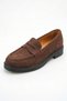 Brown Nubuck Women's Loafer Shoes Genuine Nubuck Leather Soft Casual Women's Brown Loafer Moccasin Shoes - 5