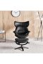 Groove Lounge Single Seater Sofa With Ottoman - Black - 3
