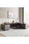 Jamont Executive Desk With 2 Side Cabinet Melamine - Grey & Walnut