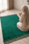 Soft Velvet Textured Prayer Mat - Patterned Tufted Prayer Mat - 2