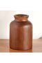 Pecan Wooden Decor Vase 14x14x21cm - Brown - 4