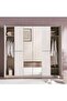 Quincy 6 Door Wardrobe With Mirror - Grey - 4