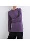 Purple Crew Neck Knitwear Sweater with Hair Braid Pattern Detail - 3