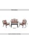CASSENA OUTDOOR SOFA SET 2+1+1+COFFEE TABLE -BROWN - 5
