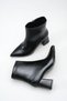 Women's Black Pointed Toe Heeled Boots - 8
