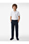 Cotton Buttoned Short Sleeve Basic Polo Collar School T-Shirt