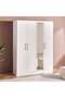 Flexo 4 Door Wardrobe With Mirror - White - 3