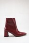 Women's Burgundy Pointed Toe Heeled Boots - 7