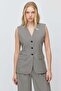 Women's Patterned V-Neck Buttoned Vest - 2