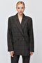 Women's Plaid Patterned Blazer Jacket - 2