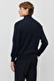 Men's braided cable knit sweater with stand collar - 3
