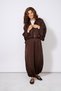 Textured Satin Balloon Pants with Elastic Waist Brown - 2