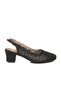 Black Straw Detailed Thick Heeled Oval Toe Women's Evening Dress Shoes 18386016-01