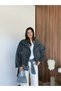 Women's Belted Pocketed Stand Collar Cashmere Trench Coat - 2
