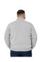 Men's Large Size Light Gray Hattush Zipper High Collar Knitwear Sweater 3Xl-4Xl-5Xl-6Xl - 3