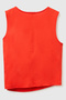 Women's Red 100% Cotton Sleeveless T-Shirt with Knot Detail on the Front - 2