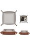 Premium PU Leather Valet Tray, 2 Pack Desktop Storage Organizer, Foldable, Suitable for Off