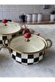 Enamel Cookware Set 3-Piece Checkerboard - 6