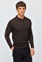 Men's Polo Neck Patterned Knitwear Sweater - 3