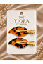 2-Piece Leaf Shape Non-Marking Hair Makeup and Skin Care Clip Set - 2