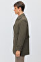 Men's Buttoned Straight-Cut Trench Coat - 4