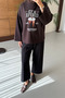 Aurel Printed Design Two-Thread Comfortable Fit Sweat Blouse - 4