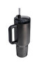 Quencher H2.O Fluted Tumbler Thermos Cup with Straw 1.18L Black Pvd - 3
