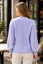 Women's V-Neck Long Sleeve Balloon Sleeve Front Button Closure Hair Braid Elastic Waist Stylish Comfortable Soft Daily Baby Blue Knitwear Cardigan - 3