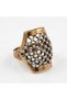 Bronze Women's Ring Authentic Copper Jewelry Tiny Pearl Shield Model Adjustable Vintage - 5