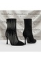 Black Stone Patterned Thin Heeled Women's Boots 9 cm - 2