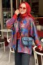 Zero Collar Raglan Sleeve Front Buttoned Patterned Jacquard Jacket - 2