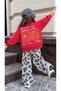 Girl's Gray Leopard Detailed Cotton Set - 2