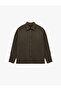 Buttoned Comfortable Fit Cotton Classic Collar Long Sleeve Muslin Shirt - 5