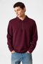 Half-Zip Burgundy Sweatshirt - 2
