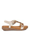 Women's White Bohemian Bead Embroidered Ankle Strap Sandals B100 Z - 3