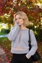 Women's Gray Transparent Detailed Knitwear Sweater - 4