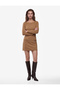 Slim Fit Long Sleeve Back Detail Belted Boat Neck Low Waist Mini Dress