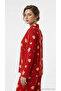 Women's Pajama Set New Year's Patterned Shirt Collar Buttoned Long Sleeve Home Wear W6K038D8 - 7