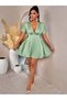 Rochie mini, verde - 4
