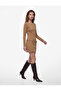 Slim Fit Long Sleeve Back Detail Belted Boat Neck Low Waist Mini Dress - 3