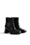 Women's Black Tpu Sole Single Buckle Heeled Boots - 3