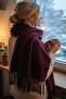 Burgundy Color Shoulder Shawl Scarf