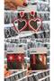 Red Stone 3 Pairs Women's Earring Set Heart Flower and Dangle Bijouterie Earrings