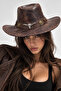 Faux leather cowboy hat